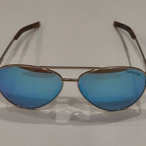 Tifosi Optics Gold Frame Sunglasses with Blue Lenses